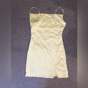 Silk Yellow Mini Dress